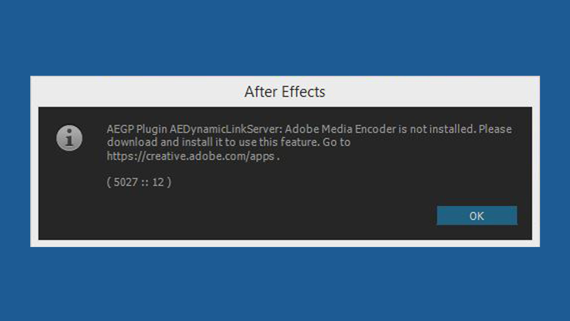 aegp plugin aedynamiclinkserver adobe media encoder is not installed